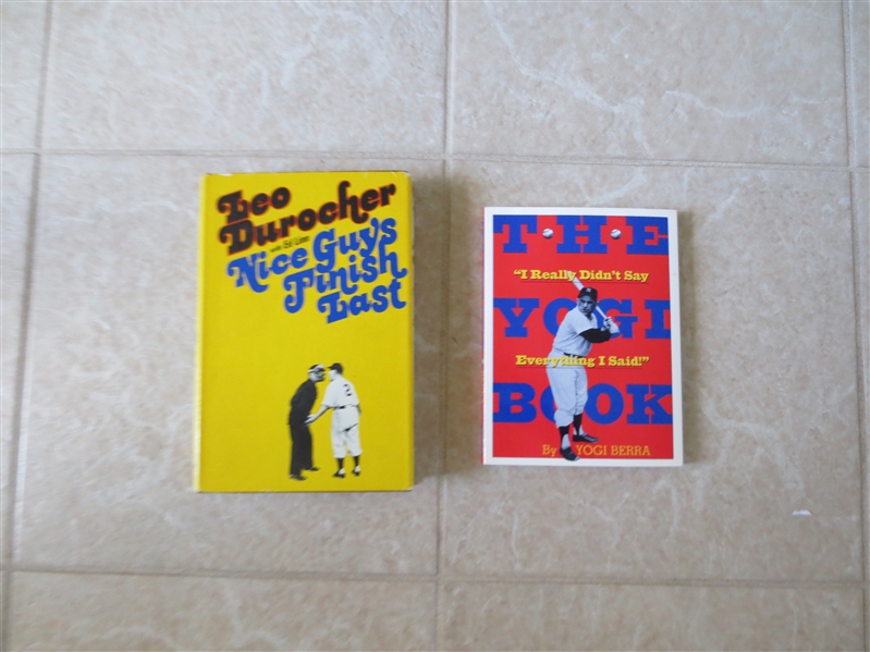 2 baseball books:  Leo Durocher Nice Guys Finish Last + The Yogi Book by Berra