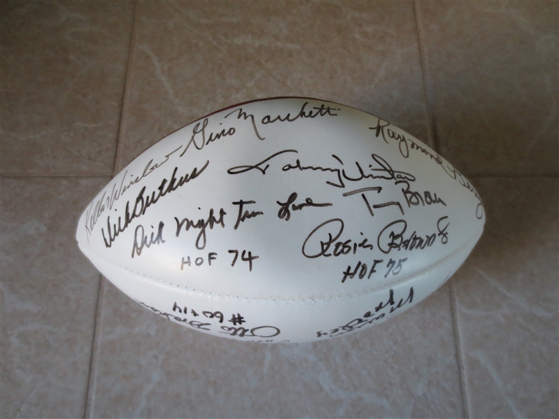 Autographed Official Wilson football with 20 sigs including Jim Brown, Graham, Unitas, Motley +