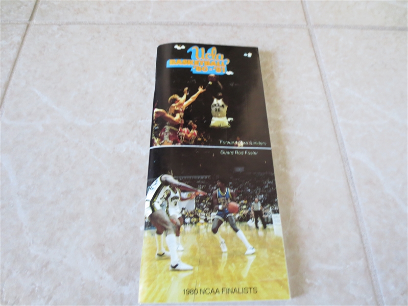 1980-81 UCLA Basketball Media Guide Sanders, Foster, Holton, Pruitt, Eaton, Coach Brown