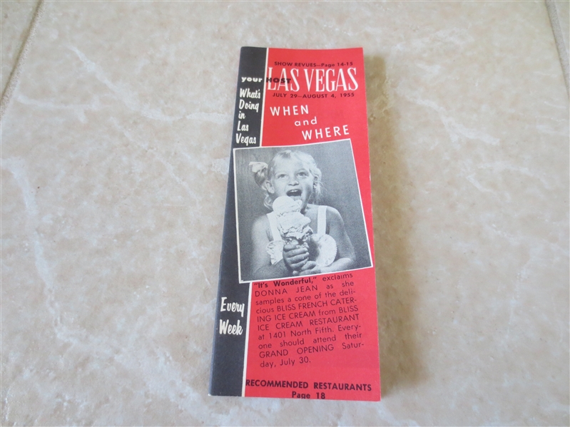 1955 Las Vegas Host When and Where--what is doing in Las Vegas?  Show revues +