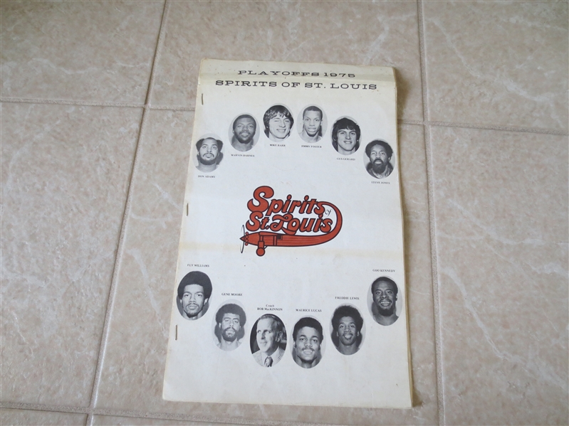 1975 Spirits of St. Louis ABA Playoff Media Guide Maurice Lucas, Marvin Barnes