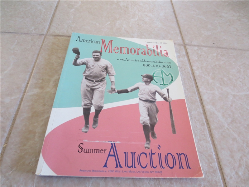 June 2016 American Memorabilia Auction Catalog Babe Ruth cover