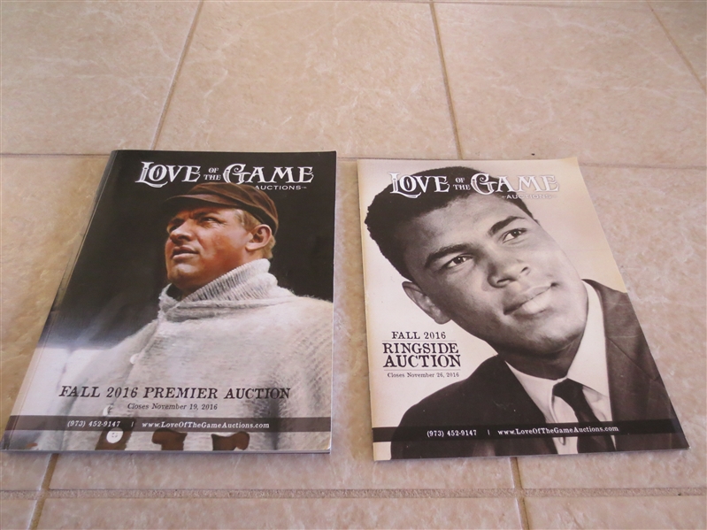 Fall 2016 Premier Love of the Game Auction Catalog + Ali Auction addition