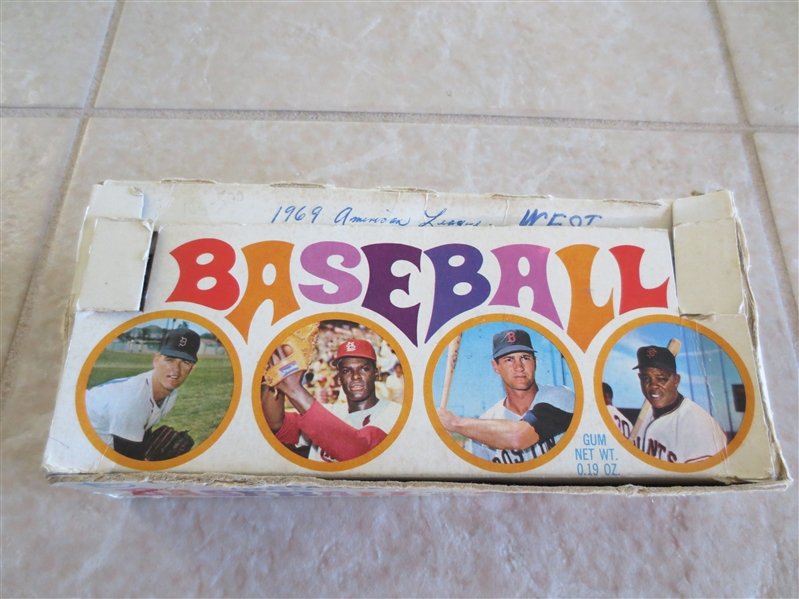 1969 Topps Baseball Empty Display Box McLain, Gibson, Yaz, Mays 