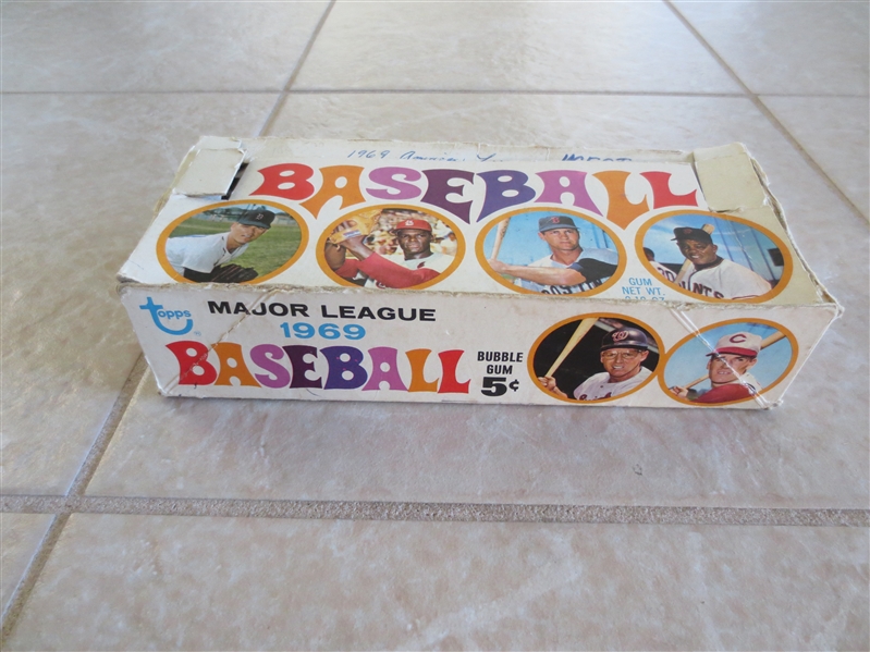 1969 Topps Baseball Empty Display Box McLain, Gibson, Yaz, Mays 
