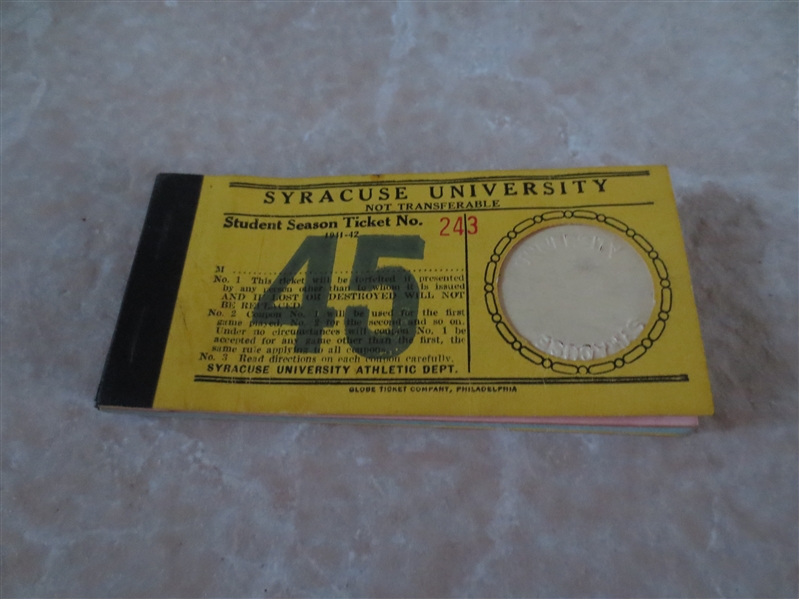 1941 Syracuse University Football Ticket booklet 