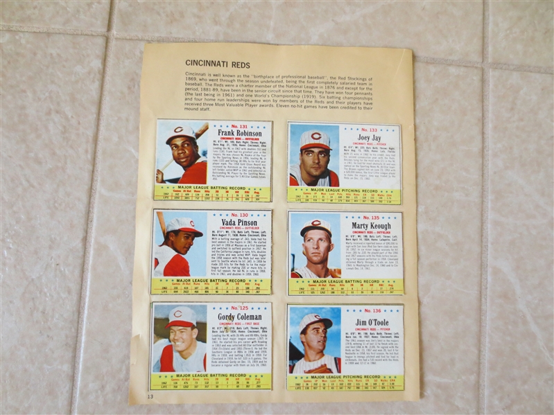 (12) 1963 Post Cereal baseball cards: Willie McCovey, Cepeda, Marichal, Frank Robinson plus more