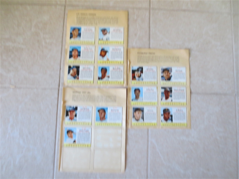 (24) 1963 Post Cereal baseball cards including Sandy Koufax, Roberto Clemente, and Ernie Banks