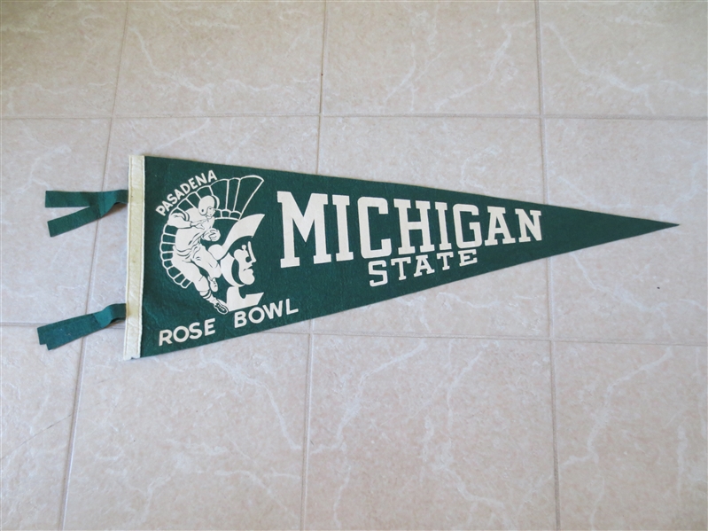 1966 Michigan State Rose Bowl football pennant  34   Nice shape.