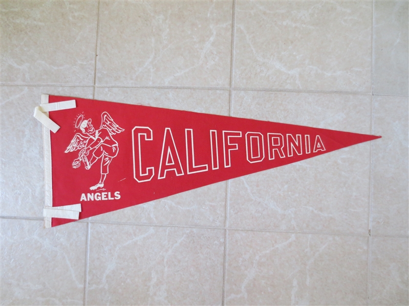 1960's California Angels soft felt baseball pennant  33 