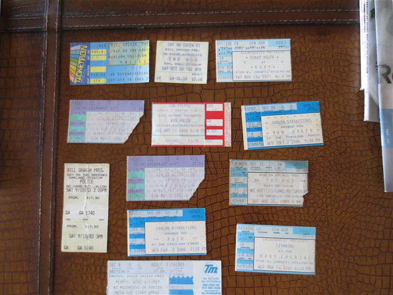 (12) Rock Concert Tickets including Police, Earth Wind & Fire, Rush, The Who, Van Halen, Fishbone