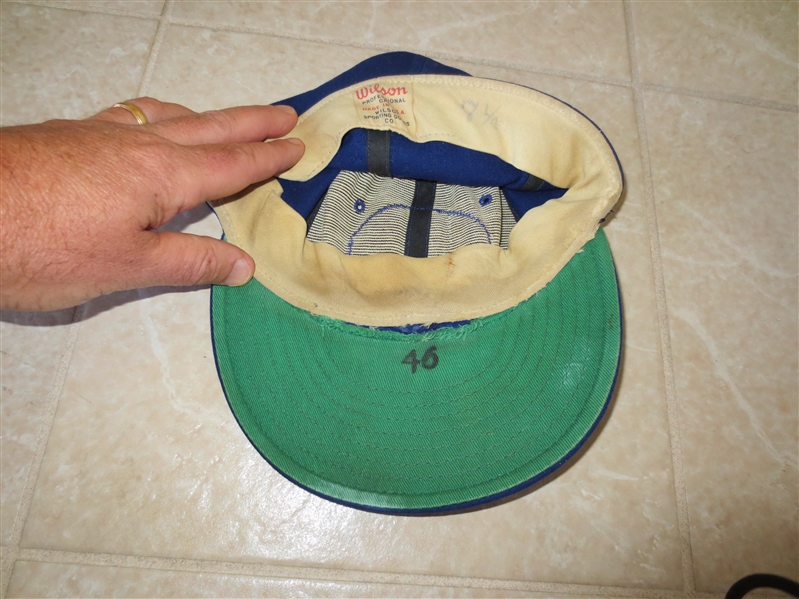 1950's Brooklyn Dodgers Don Bessent Game Used Worn Wilson baseball cap #46 WOW!