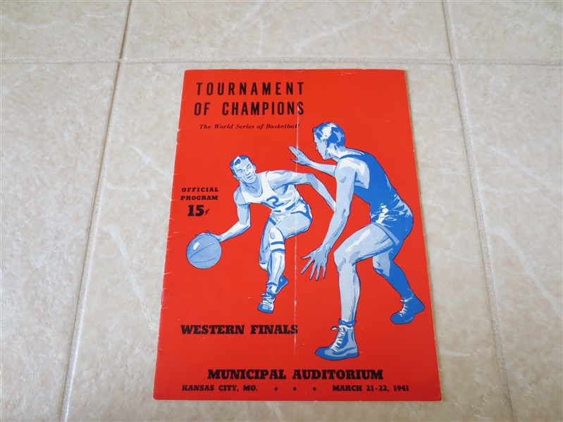 1941 NCAA Western Finals Basketball Championship Program Arkansas, Wyoming, Creighton, Washington State