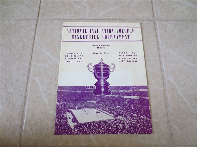 1941 NIT Basketball Championship Finals Scored Program Long Island Univ. wins it all!