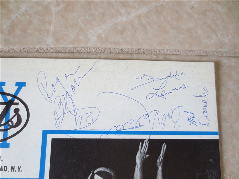 1969 Indiana Pacers at NY Nets ABA Basketball Program with autographs including Roger Brown  WOW!