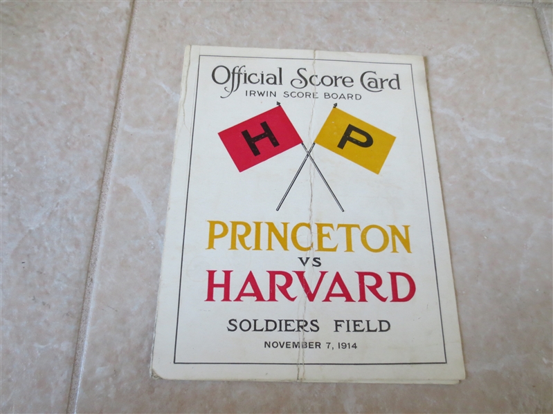 1914 Princeton at Harvard 4 page scorecard program