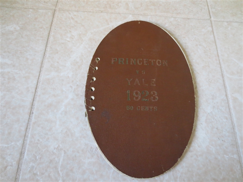 1923 Princeton at Yale football program  football shaped