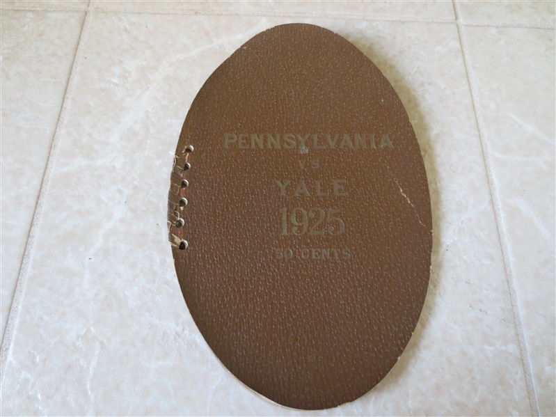 1925 Penn at Yale football program     football-shaped