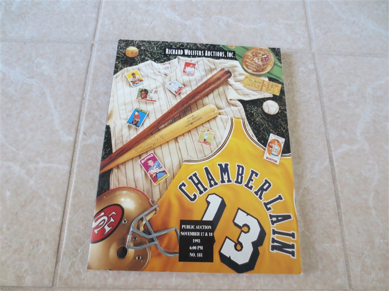1993 Richard Wolffers Auction Catalog Wilt Chamberlain jersey cover