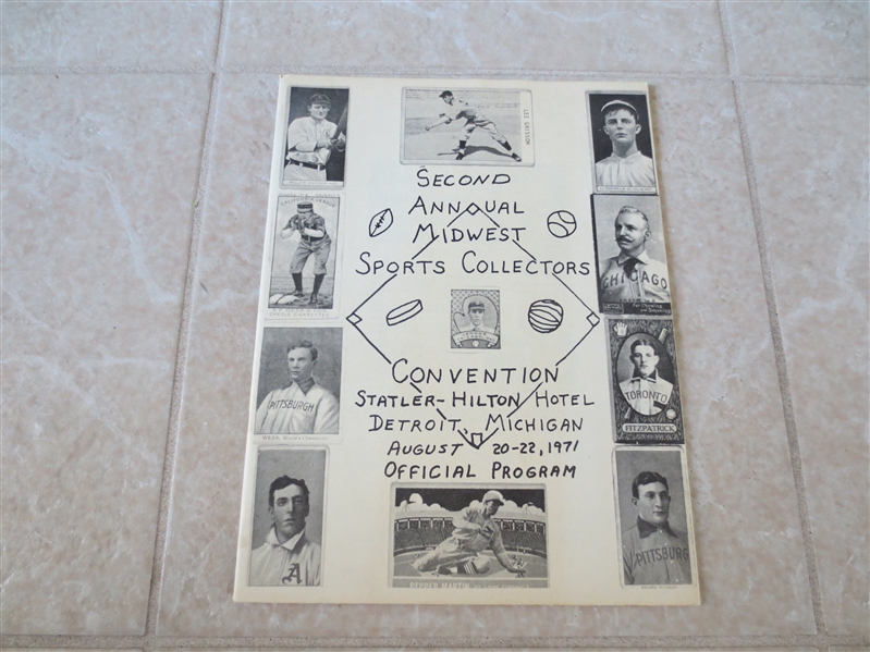 Very Early 2nd Annual Midwest Sports Collectors Convention Program 1971