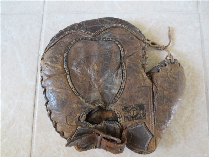 Circa 1920 Decker Patent Back, Alex Taylor and Co. buckle back store model glove with cloth patch