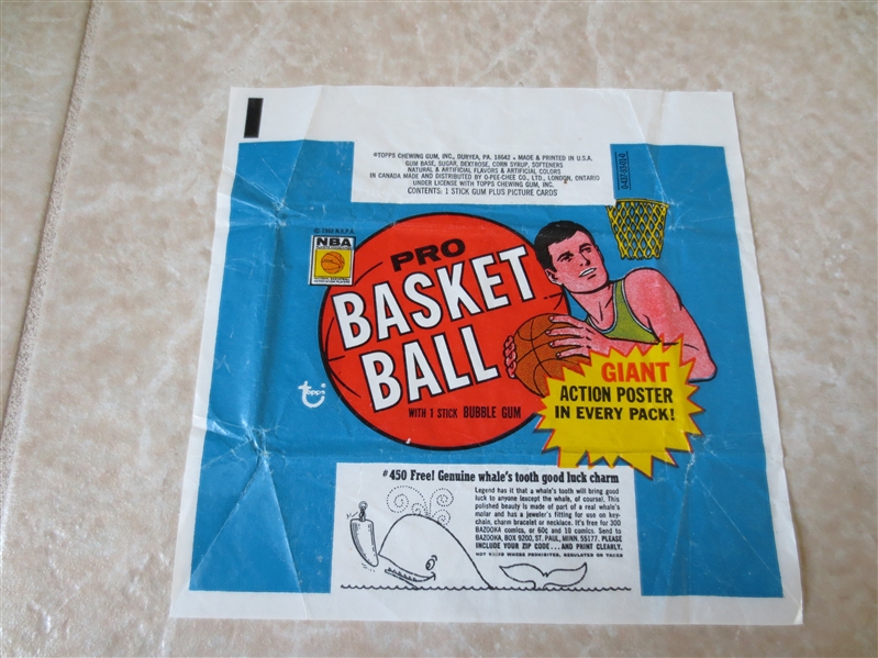 1970-71 Topps Basketball Wax Wrapper   Nice condition