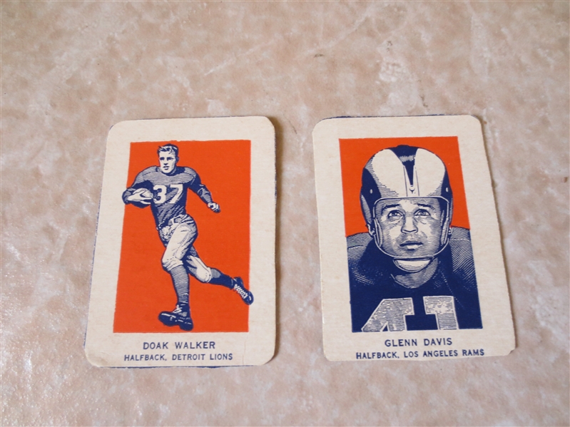 1950 Topps Felt Backs Bob Hester plus (2) 1952 Wheaties Davis, Walker football cards