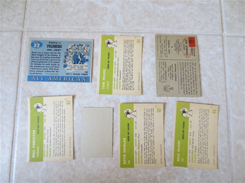 (7) vintage football cards from 1927, 1954, 1955, 1961