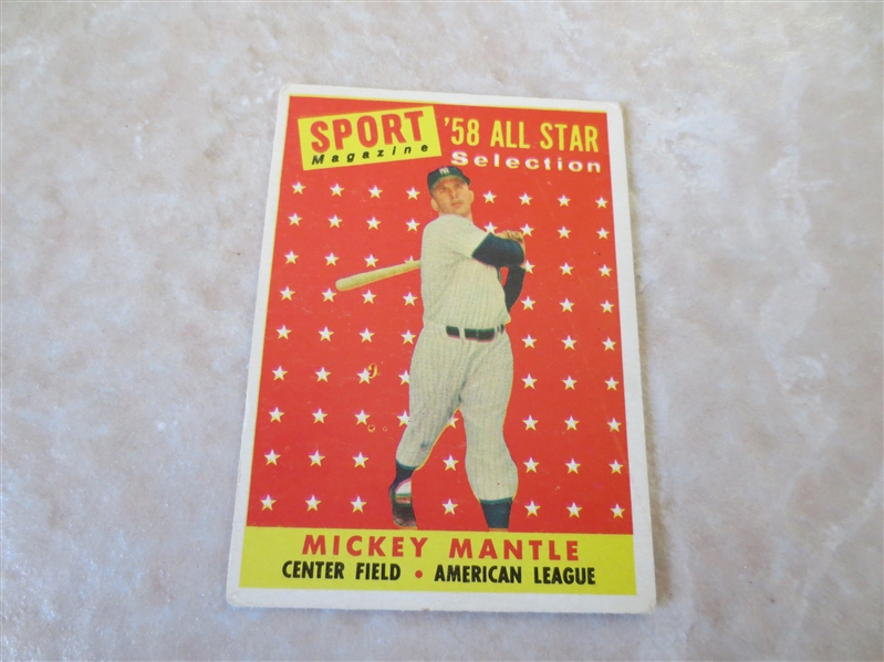 1958 Topps All Stars Mickey Mantle and Warren Spahn baseball cards #487, #494