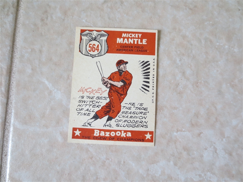 1959 Topps Mickey Mantle Sporting News All Star baseball card #564  Super condition!