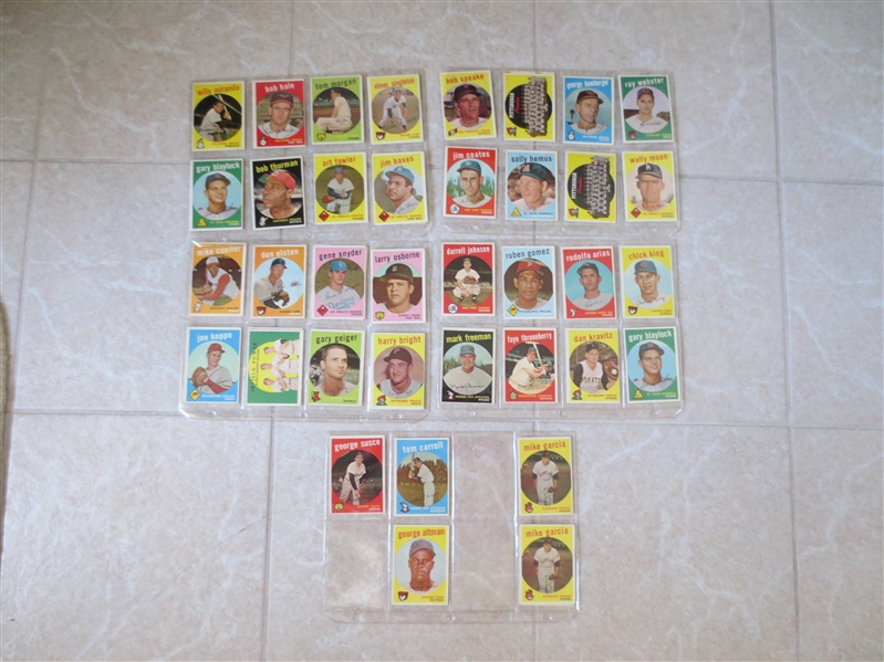 (43) 1959 Topps High Number Baseball Cards #507-572  Very nice condition!