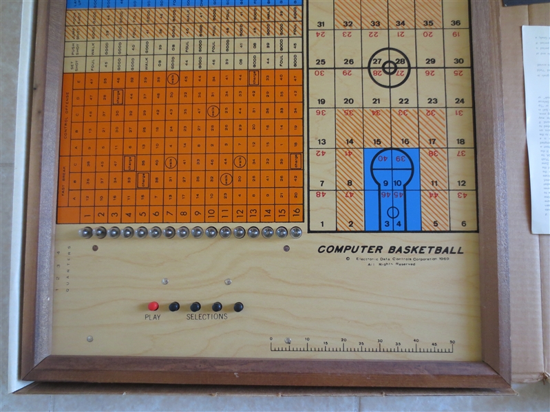 1969 Basketball Computer Board Game   NEAT!