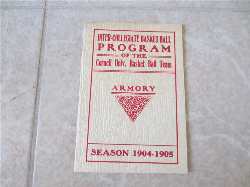 1904-05 Cornell University Basket Ball program