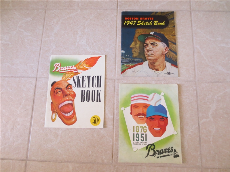 1947, 1950, and 1951 Boston Braves baseball yearbooks