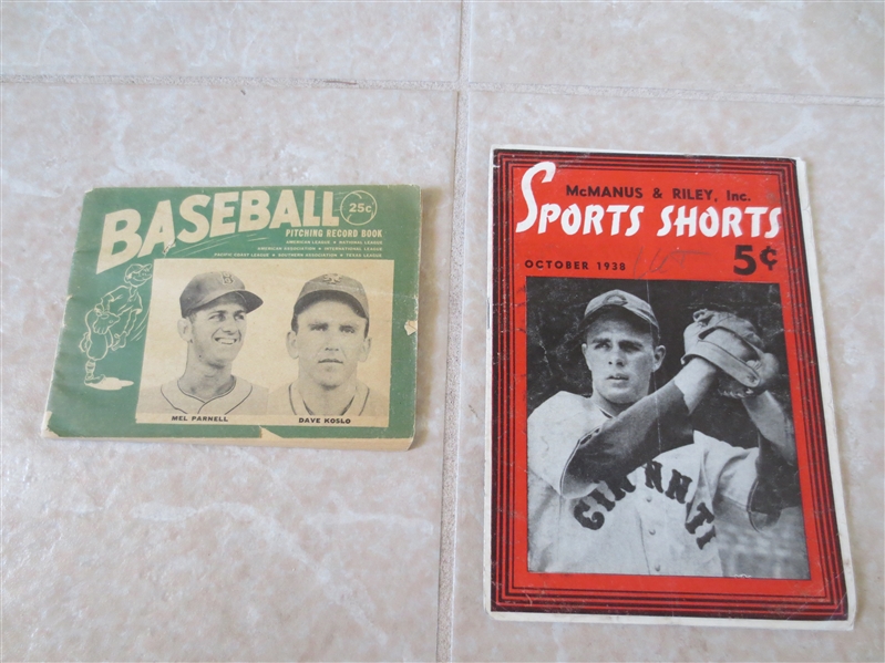1938 Sports Shorts, 1950 Pitching Record book, and (4) November 1983 The Trader Speaks