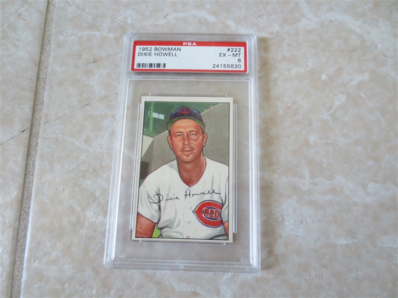 1952 Bowman Dixie Howell PSA 6 ex-mt  #222 no qualifiers baseball card