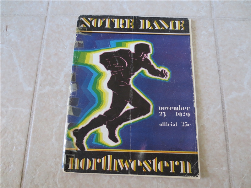 1929 Notre Dame vs. Northwestern football program