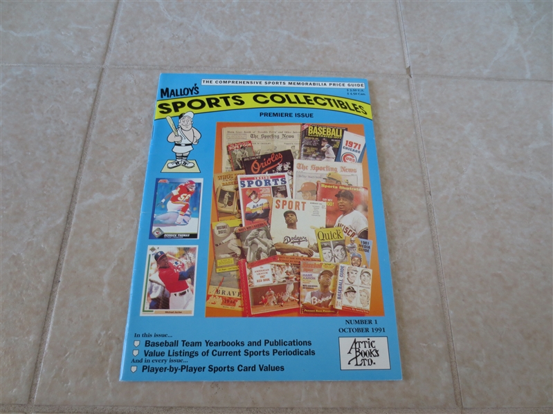 Premier Issue Malloy's Sports Collectibles Price Guide October 1991