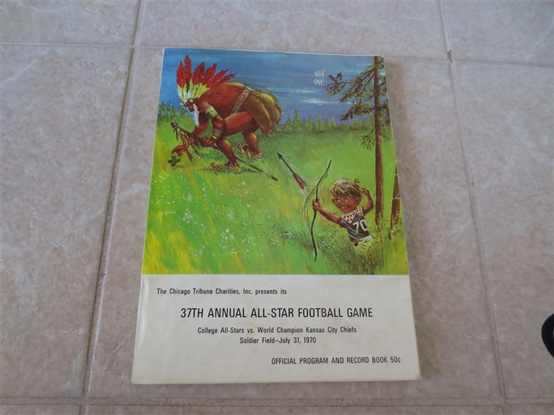 1970 Chicago Charities 37th Annual All Star Football Game program Kansas City Chiefs vs. All Stars