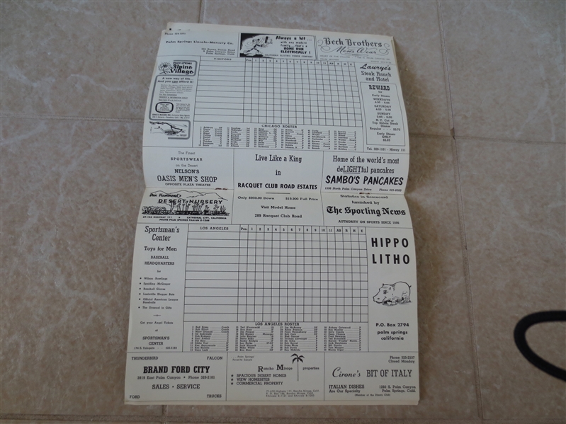1961 Los Angeles Angels Spring Training program  FIRST ONE!