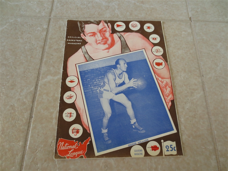 1946-47 NBL Basketball program Anderson Duffy Packers vs. Syracuse Nationals 