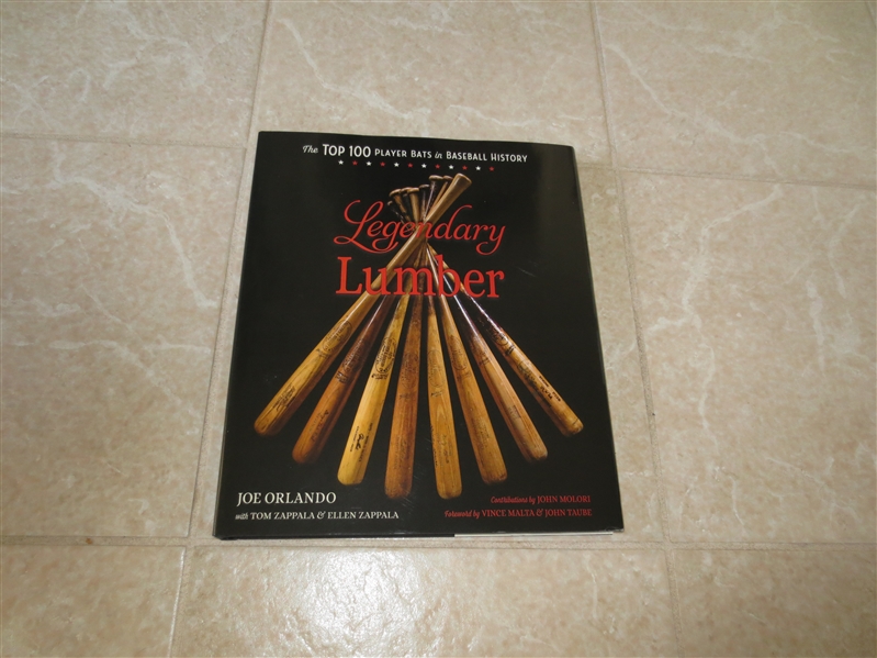 2017 Legendary Lumber hardcover book by Joe Orlando of PSA Top 100 Player Bats in history