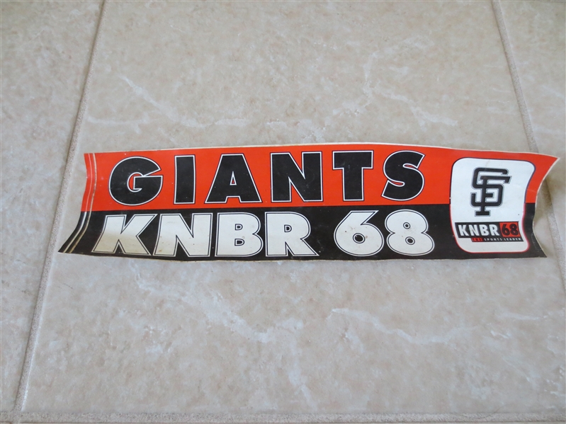 1993 San Francisco Giants KNBR 68 bumper sticker