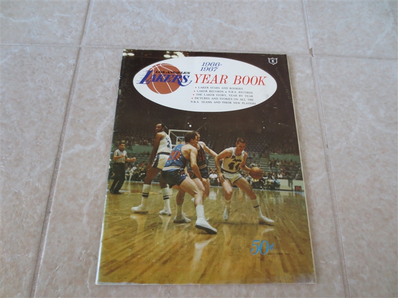 1966-67 Los Angeles Lakers basketball yearbook   Jerry West and Elgin Baylor