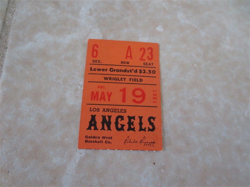 1961 Los Angeles Angels ticket + 1966 California Angels pocket schedules  first years