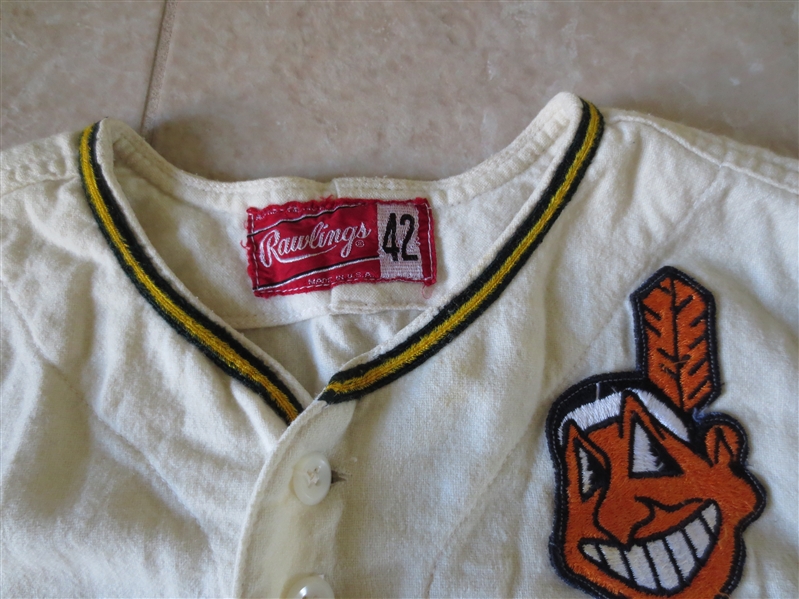 1960's Cleveland Indians Flannel Vest Jersey Rawlings #20