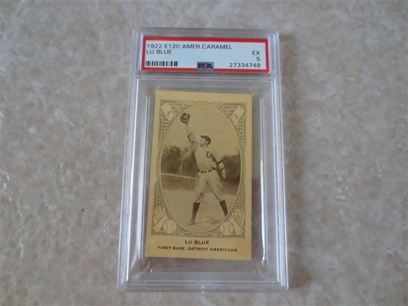 1922 E120 American Caramel Lu Blue baseball card PSA 5 Ex
