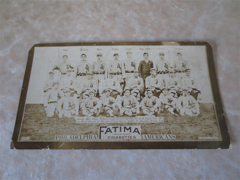 1913 T200 Fatima Team Card Philadelphia Americans 