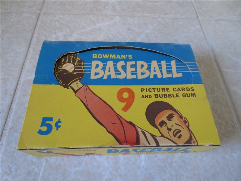 1955 Bowman Baseball 5 cents empty wax display box  Very nice condition!