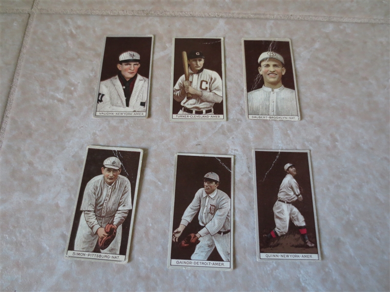 (6) 1912 T207 Brown Background Baseball cards